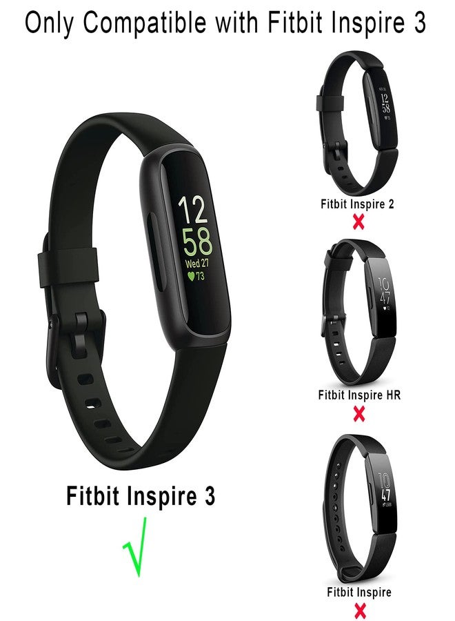 عبوة من 3 أساور سيليكون بديلة لساعة Fitbit Inspire 3، مناسبة للرجال والنساء، أساور رياضية ناعمة قابلة للتعديل ومقاومة للماء، متوافقة مع جهاز تتبع اللياقة البدنية Fitbit Inspire 3 (غير متوافقة مع Inspire HR/Inspire1). - Image 2